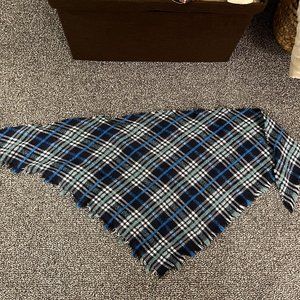 Womens Blue Plaid Scarf